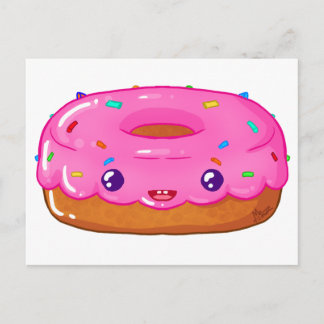 cute doughnut kawaii postcard