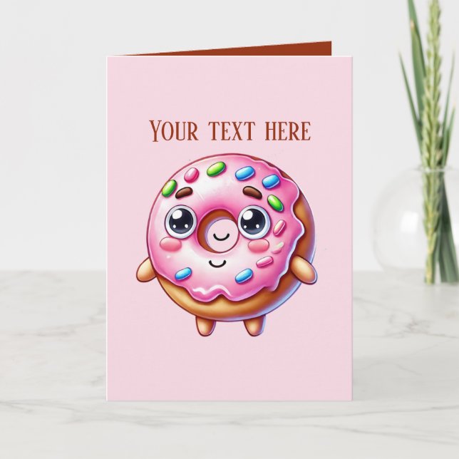 Cute doughnut lovers bakery customisable card (Front)