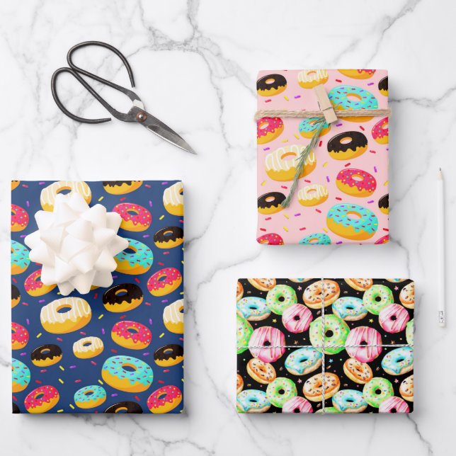 cute doughnut party sweet Wrapping Paper Sheets (Front)
