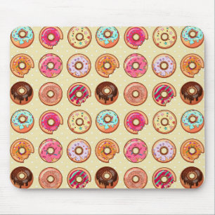 Cute Doughnut Pattern Mouse Mat