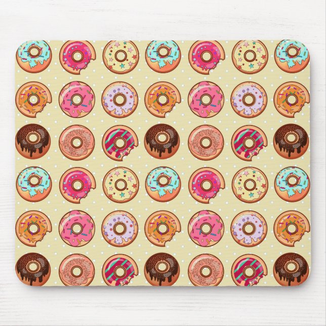 Cute Doughnut Pattern Mouse Mat (Front)