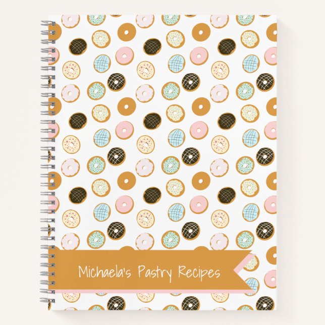 Cute Doughnut Pattern Notebook (Front)