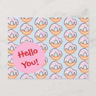 Cute Doughnut Pattern Postcard