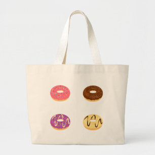Cute Doughnut Pattern Tote Bag