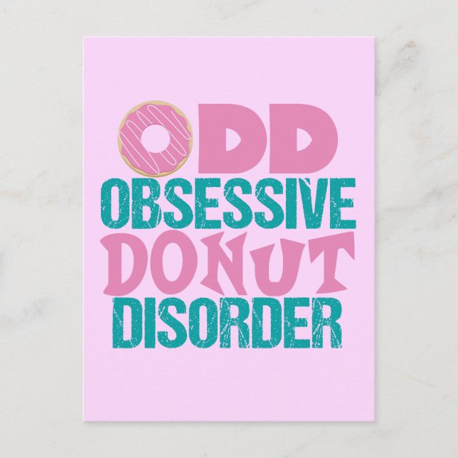 Cute Doughnut Pink Teal Postcard (Front)