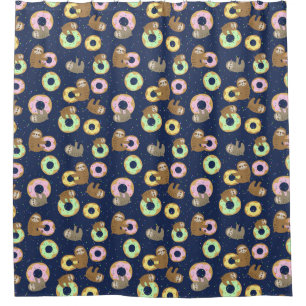 Cute Doughnut Sloths Shower Curtain