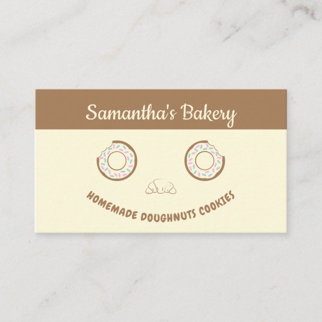 Cute Doughnut Sweet Treats Cookies Business Card (Front)