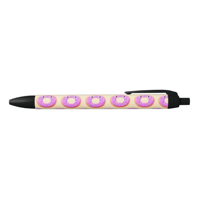 Cute Doughnut With Eyes And Sprinkles Drawing Black Ink Pen (Top)