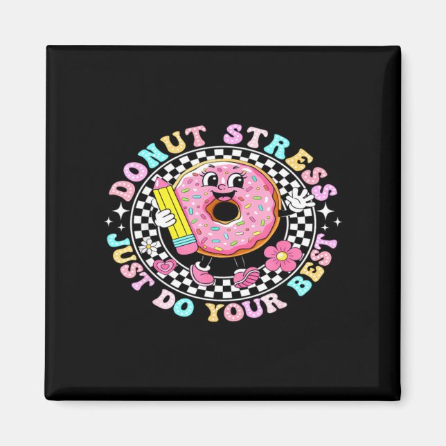 Cute Doughnut With Pencil Fun Back To School Magnet (Front)