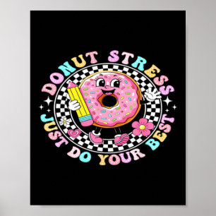 Cute Doughnut With Pencil Fun Back To School Poster
