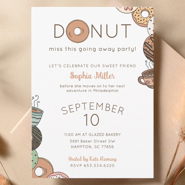 Cute Doughnuts Going Away Party Invitation (Creator Uploaded)