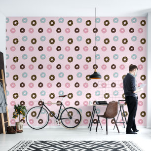Cute Doughnuts Pink Wallpaper