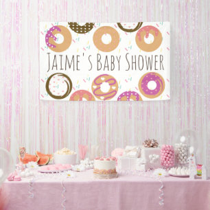 Cute Doughnuts Sprinkles Baby Shower Banner