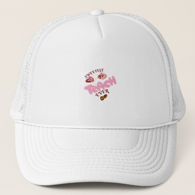Cute Doughnuts Teacher Trucker Hat (Front)