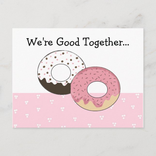 Cute Doughnuts With Message... Postcard (Front)