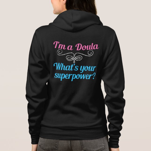 Cute Doula Superhero Hoodie (Back)
