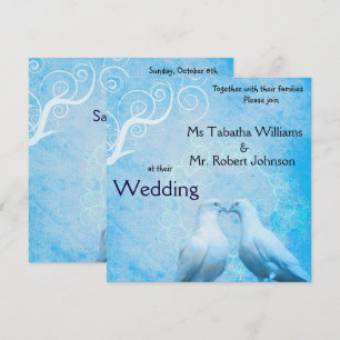Cute Doves Square Wedding Invitation