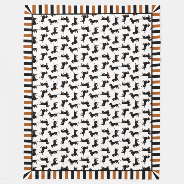 Cute Doxies Dachshund Pattern Blanket (Front)