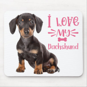 Cute Doxin Puppy Wiener Love Dog Mum Dachshund Mouse Mat