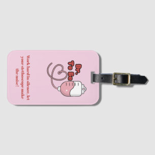 Cute Dr To Be Pink Medical Student Luggage Tag 