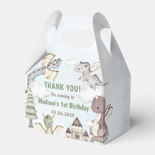 Cute Dragon 1st Birthday Party Favour Box