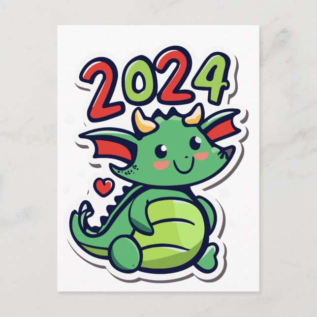 Cute Dragon 2024 Postcard (Front)
