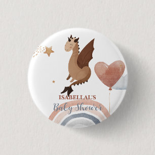 Cute dragon African american boys baby shower 3 Cm Round Badge