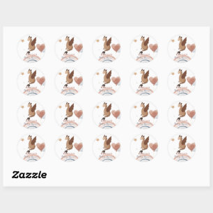 Cute dragon African american boys baby shower Classic Round Sticker