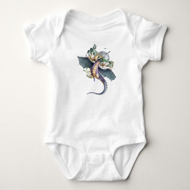 Cute Dragon Baby Bodysuit (Front)