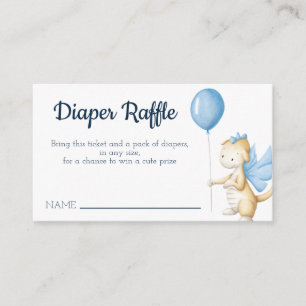 Cute Dragon Baby Shower Diaper Raffle Enclosure Card