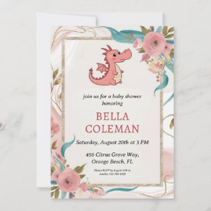 cute dragon baby shower invitations