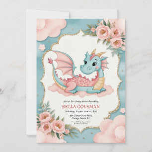 cute dragon baby shower invitations