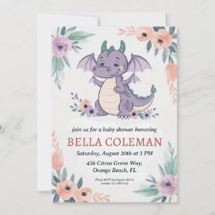 cute dragon baby shower invitations
