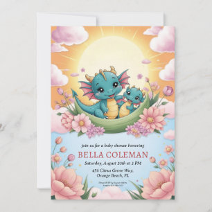 cute dragon baby shower invitations