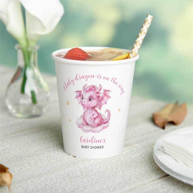 Cute Dragon Baby Shower Paper Cups (Insitu)