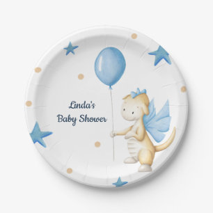 Cute Dragon Baby Shower Party Paper Plate