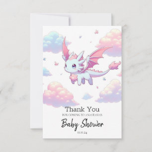 Cute Dragon Baby Shower Thank You Card