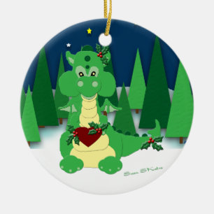 Cute Dragon: Baby's 1st Christmas Ceramic Tree Decoration