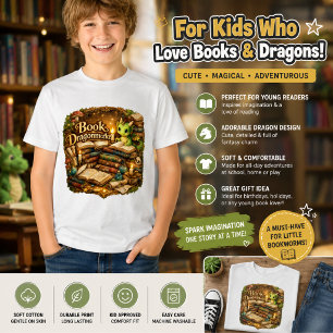 Cute Dragon Book Lover Kids T-Shirt   Fantasy Read Tri-Blend Shirt
