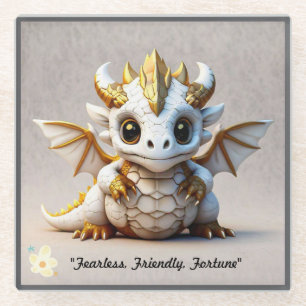 "Cute Dragon Character" Glass Coaster