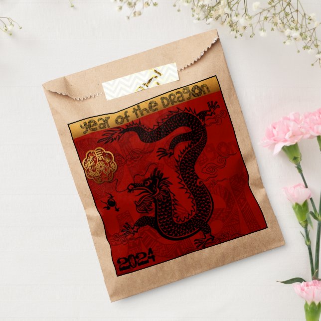 Cute Dragon Chinese Year 2024 Zodiac Birthday FB Favour Bags (Sealed)