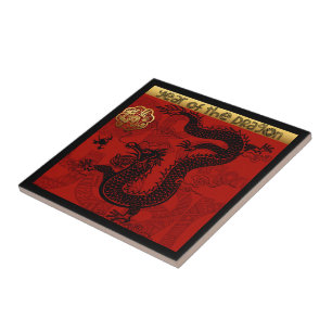 Cute Dragon Chinese Year Zodiac Birthday Square CT Tile