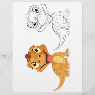 Cute dragon colouring page