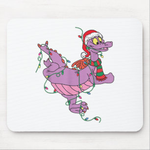 Cute Dragon Figment Lights Christmas Santa Animal Mouse Mat