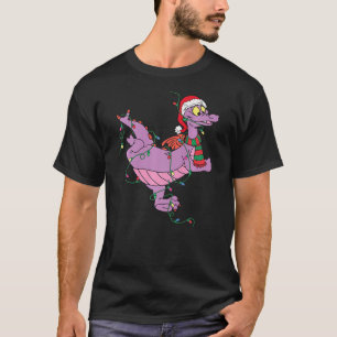 Cute Dragon Figment Lights Christmas Santa Animal  T-Shirt