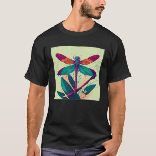 Cute Dragon Fly Illustation Aesthetic Colourful Wo T-Shirt