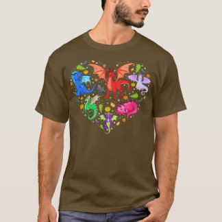 Cute Dragon Heart Valentines Day Funny Animals Lov T-Shirt