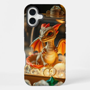 Cute Dragon in a Jewellery Box iPhone 16 Plus Case