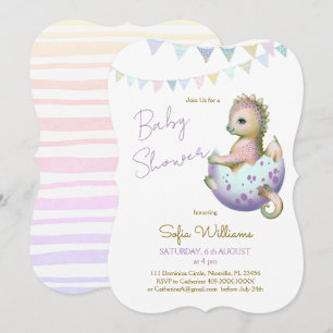 Cute dragon invitation for baby shower