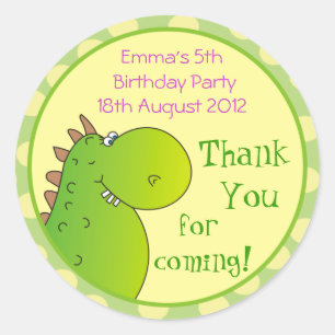 Cute Dragon Kids Thank You Stickers,Dino Sticker